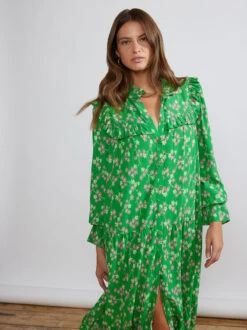 Mandy Green Floral Shirt Dress -New Modern Dress Sales mandy green floral shirt dress by kitri studio 40260602200364
