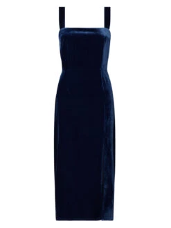 Mara Navy Velvet Midi Dress -New Modern Dress Sales mara navy velvet midi dress by kitri studio 41906146312492
