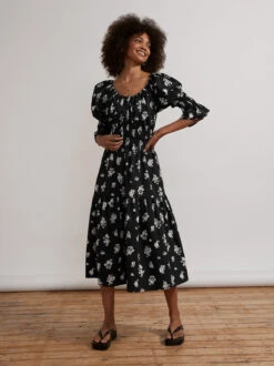 Margot Black Mono Floral Midi Dress 7 Margot Black Mono Floral Midi Dress -New Modern Dress Sales margot black mono floral midi dress by kitri studio 43839958024492