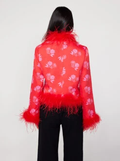 Mariah Red Floral Feather Jacket -New Modern Dress Sales mariah red floral feather jacket by kitri studio 42460352938284