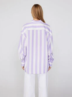 Mariana Lilac Stripe Boyfriend Shirt -New Modern Dress Sales mariana lilac stripe boyfriend shirt by kitri studio 41298200690988