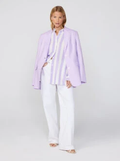 Mariana Lilac Stripe Boyfriend Shirt -New Modern Dress Sales mariana lilac stripe boyfriend shirt by kitri studio 41298201411884