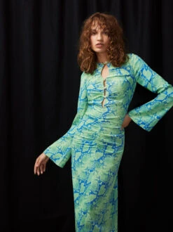 Marlena Blue Snake Print Dress -New Modern Dress Sales marlena blue snake print dress by kitri studio 43054213267756