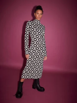 Marlowe Black Wallpaper Print Knit Dress -New Modern Dress Sales marlowe black wallpaper print knit dress by kitri studio 29432643387443