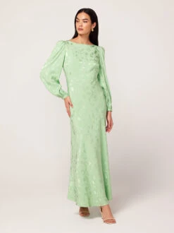 Megan Pistachio Tulip Jacquard Maxi Dress -New Modern Dress Sales megan pistachio tulip jacquard maxi dress by kitri studio 43896888295724