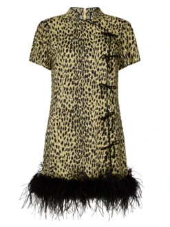 Mimi Cheetah Print Feather Mini Dress -New Modern Dress Sales mimi cheetah print feather mini dress by kitri studio 29471673286707