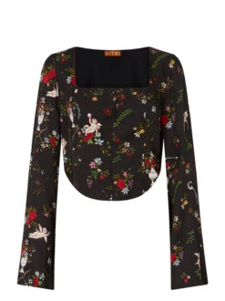 Mona Black Cherub Print Top -New Modern Dress Sales mona black cherub print top by kitri studio 43189184332076