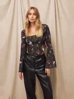 Mona Black Cherub Print Top -New Modern Dress Sales mona black cherub print top by kitri studio 44414426874156