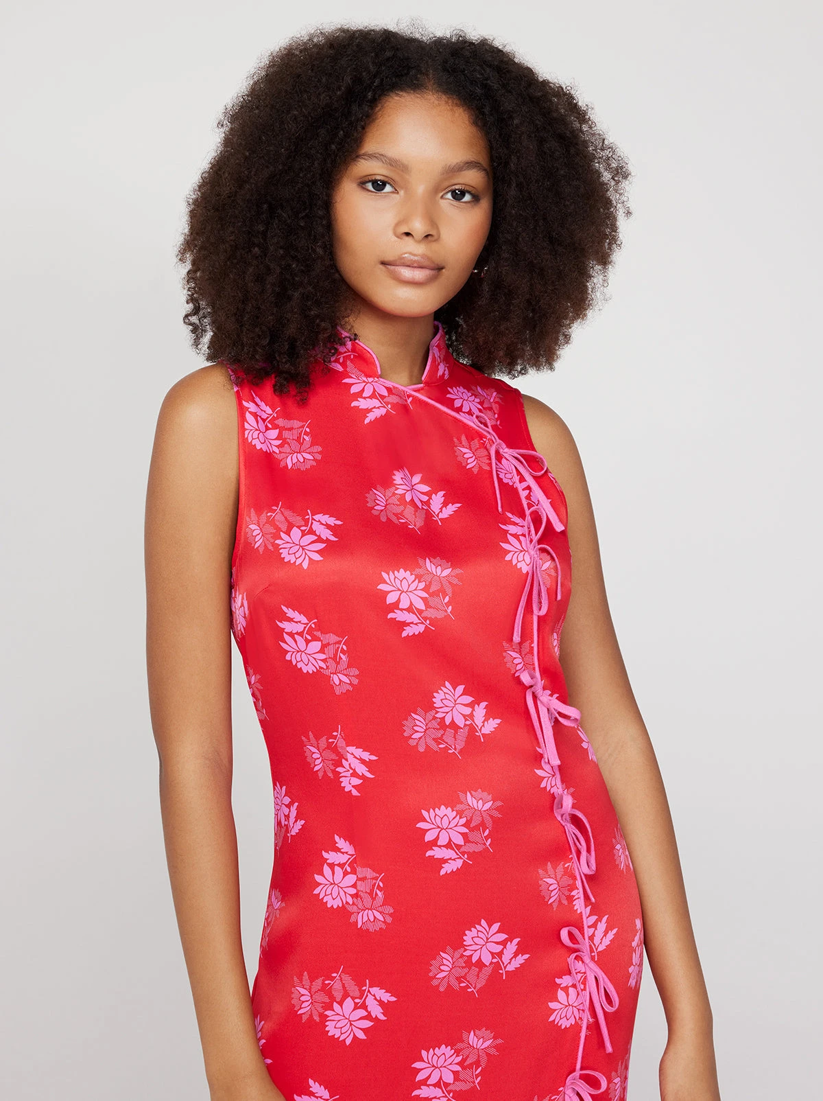 Myla Red Floral Feather Midi Dress 2 Myla Red Floral Feather Midi Dress - Image 2