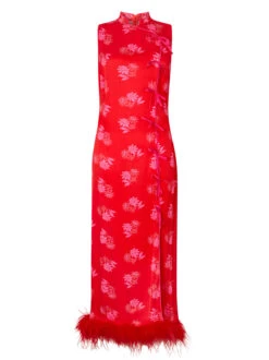 Myla Red Floral Feather Midi Dress 9 Myla Red Floral Feather Midi Dress -New Modern Dress Sales myla red floral feather midi dress by kitri studio 42848216154412