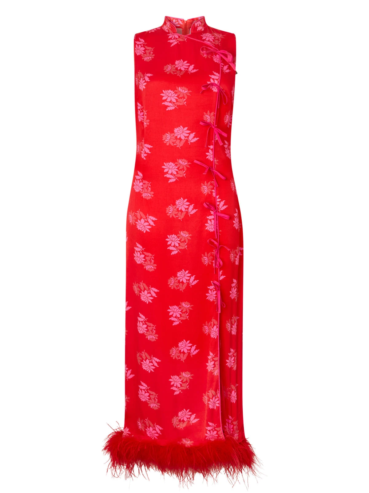 Myla Red Floral Feather Midi Dress 5 Myla Red Floral Feather Midi Dress - Image 5