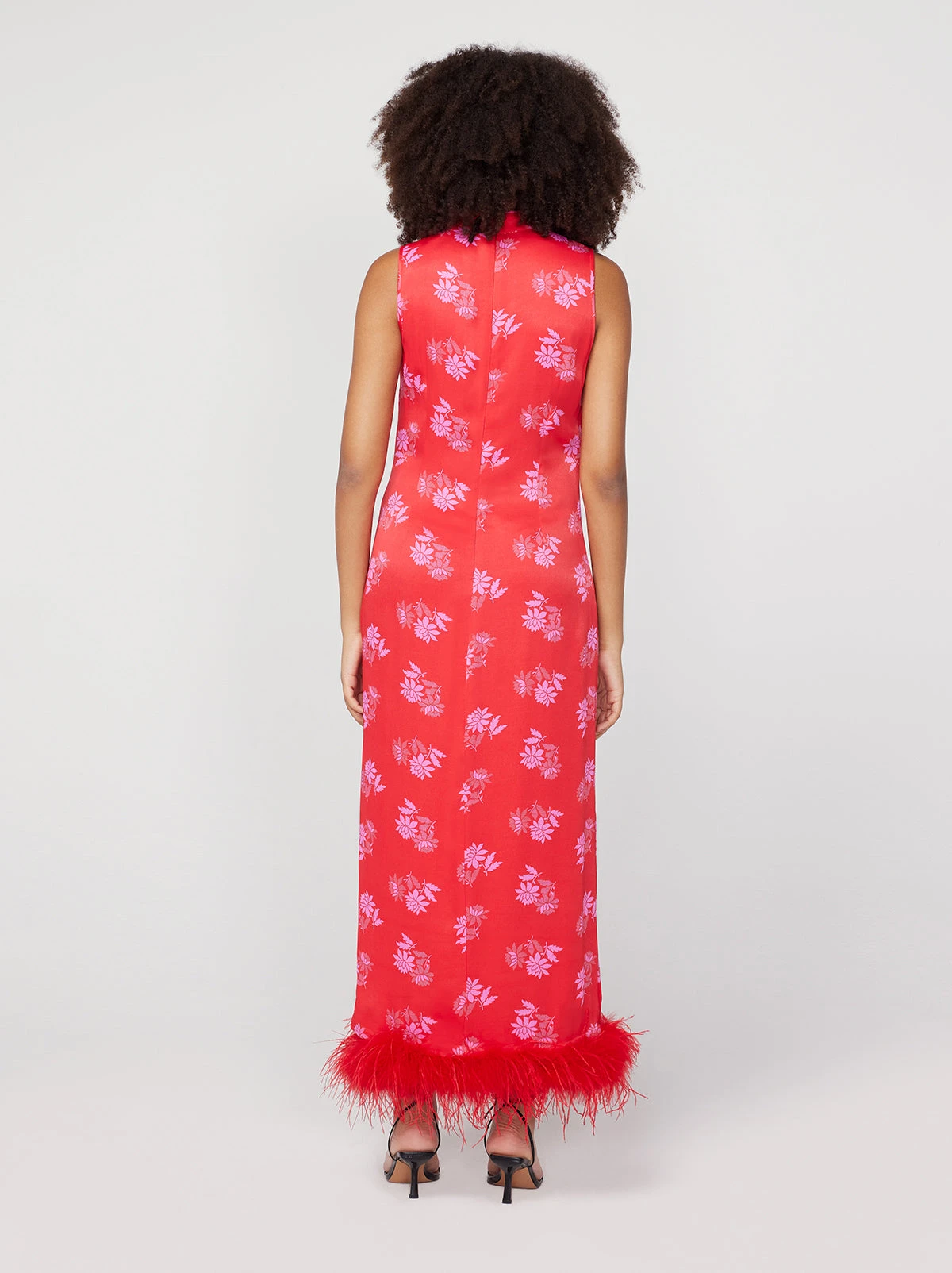 Myla Red Floral Feather Midi Dress 4 Myla Red Floral Feather Midi Dress - Image 4
