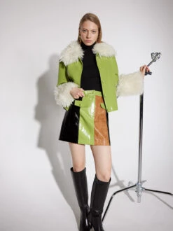 Nancy Multicolour Faux Leather Mini Skirt -New Modern Dress Sales nancy multicolour faux leather mini skirt by kitri studio 41893534662956