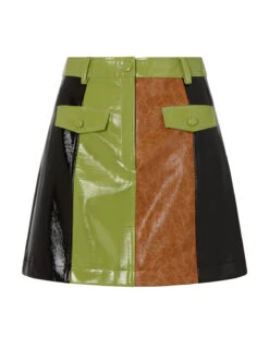 Nancy Multicolour Faux Leather Mini Skirt -New Modern Dress Sales nancy multicolour faux leather mini skirt by kitri studio 42064892526892