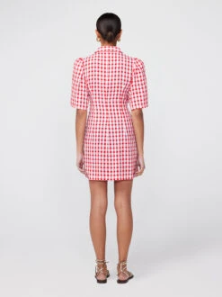 Nellie Red Gingham Mini Shirt Dress -New Modern Dress Sales nellie red gingham mini shirt dress by kitri studio 40669004497196