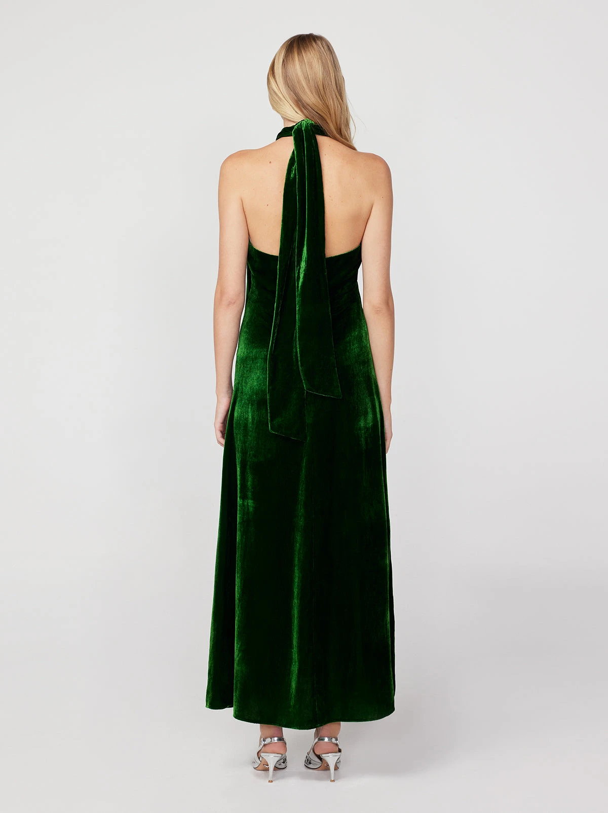 Neve Green Velvet Halter Dress 4 Neve Green Velvet Halter Dress - Image 4