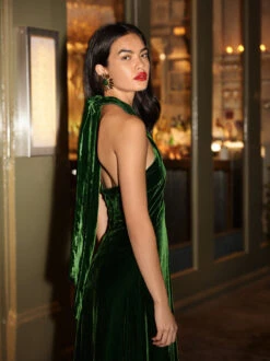 Neve Green Velvet Halter Dress 9 Neve Green Velvet Halter Dress -New Modern Dress Sales neve green velvet halter dress by kitri studio 43175414956332