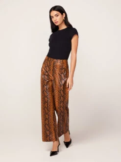 Nova Caramel Snakeskin Vinyl Trousers -New Modern Dress Sales nova caramel snakeskin vinyl trousers by kitri studio 43379401294124