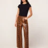 Nova Caramel Snakeskin Vinyl Trousers