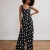 Octavia Black Mono Floral Sleeveless Jumpsuit