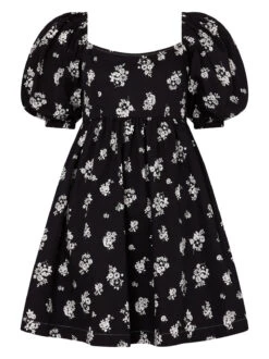 Olga Tie Back Black Mono Floral Mini Dress -New Modern Dress Sales olga tie back black mono floral mini dress by kitri studio 28887811391539