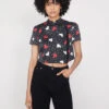Pearl Red Heart Print Top