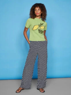 Phoenix Black Polka Floral Trousers -New Modern Dress Sales phoenix black polka floral trousers by kitri studio 40260678648108