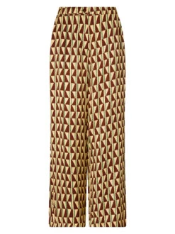 Phoenix Chocolate Tile Print Satin Trousers -New Modern Dress Sales phoenix chocolate tile print satin trousers by kitri studio 29380202004531