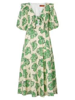 Pia Green Vine Leaf Tie Front Dress -New Modern Dress Sales pia green vine leaf tie front dress by kitri studio 44127853216044