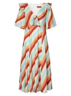 Pia Multi Stripe Midi Dress -New Modern Dress Sales pia multi stripe midi dress by kitri studio 45101186580780