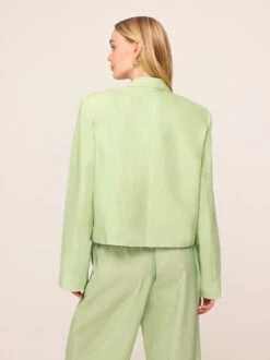 Cressida Pistachio Embroidered Tie Front Blazer -New Modern Dress Sales pre order cressida pistachio embroidered tie front blazer by kitri studio 45733772722476