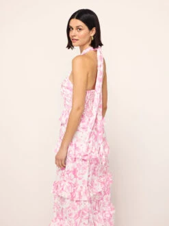 Romily Pink Pansy Print Maxi Dress -New Modern Dress Sales romily pink pansy print maxi dress by kitri studio 44354869887276