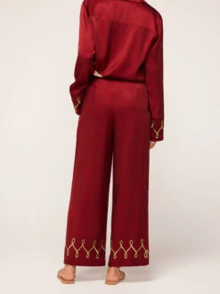 Romina Merlot Cygnus And Lyra Embroidered Trousers -New Modern Dress Sales romina merlot cygnus and lyra embroidered trousers by kitri studio 45101240910124