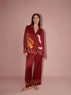 Romina Merlot Cygnus And Lyra Embroidered Trousers -New Modern Dress Sales romina merlot cygnus and lyra embroidered trousers by kitri studio 45101249855788