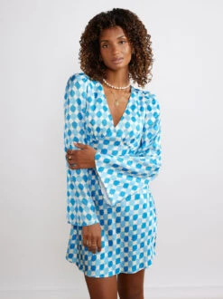 Rosalie Blue Picnic Check Mini Dress