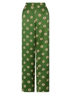 Rowan Green Retro Floral Trousers -New Modern Dress Sales rowan green retro floral trousers by kitri studio 29471810125875