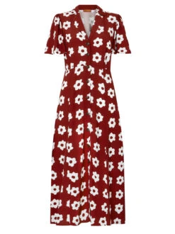 Sabina Auburn Tiled Floral Shirt Dress -New Modern Dress Sales sabina auburn tiled floral shirt dress by kitri studio 44129424212268