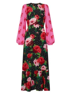 Samara Rose Mixed Print Midi Dress -New Modern Dress Sales samara rose mixed print midi dress by kitri studio 41895849132332
