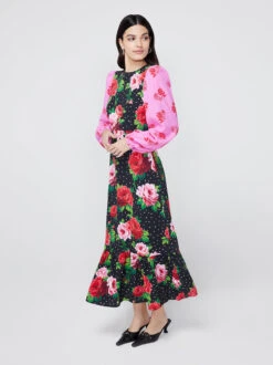 Samara Rose Mixed Print Midi Dress -New Modern Dress Sales samara rose mixed print midi dress by kitri studio 42036562362668