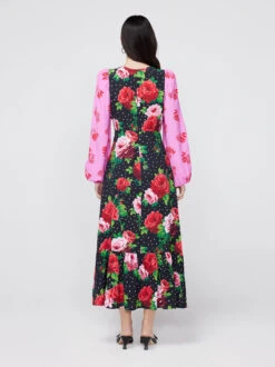 Samara Rose Mixed Print Midi Dress -New Modern Dress Sales samara rose mixed print midi dress by kitri studio 42036599554348