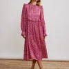Savannah Pink Painted Floral Midi Dress