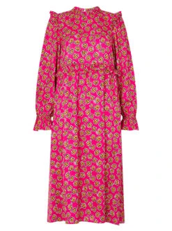 Savannah Pink Painted Floral Midi Dress -New Modern Dress Sales savannah pink painted floral midi dress by kitri studio 29131421548595