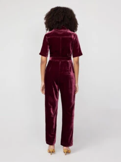 Serena Burgundy Velvet Jumpsuit -New Modern Dress Sales serena burgundy velvet jumpsuit by kitri studio 42460389277996