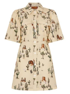 Shania Joshua Tree Print Mini Dress -New Modern Dress Sales shania joshua tree print mini dress by kitri studio 28607809421363