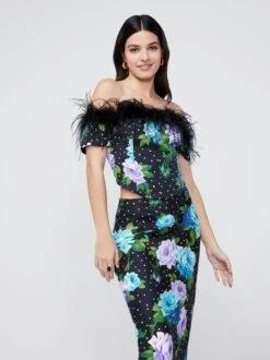 Sydney Blue Painted Rose Top -New Modern Dress Sales sydney blue painted rose top by kitri studio 41896622883116