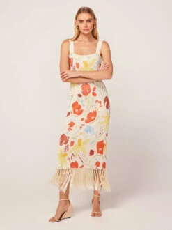 Talitha Pastel Floral Knit Midi Dress -New Modern Dress Sales talitha pastel floral knit midi dress by kitri studio 44960505790764