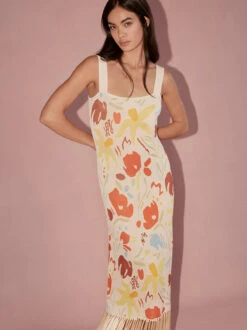 Talitha Pastel Floral Knit Midi Dress -New Modern Dress Sales talitha pastel floral knit midi dress by kitri studio 45190690308396