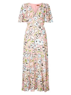 Tallulah Pink Floral Print Maxi Dress -New Modern Dress Sales tallulah pink floral print maxi dress by kitri studio 45101430473004
