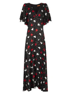 Tallulah Red Heart Print Maxi Dress -New Modern Dress Sales tallulah red heart print maxi dress by kitri studio 43334492815660