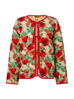 Theodora Green Garden Floral Reversible Quilted Jacket -New Modern Dress Sales theodora green garden floral reversible quilted jacket by kitri studio 43931115487532